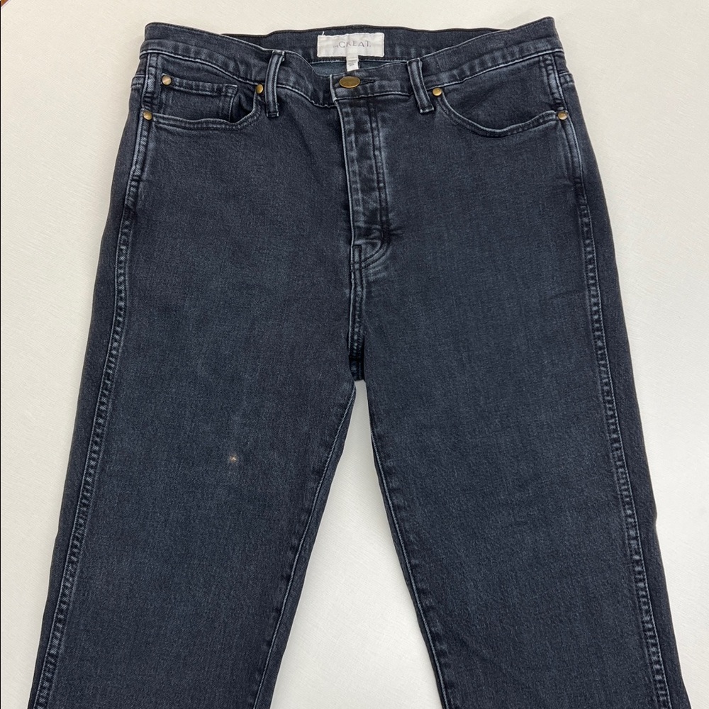 Gently used The GREAT. jeans the fellow cropped denim pants raw & released hems - Picture 3 of 10
